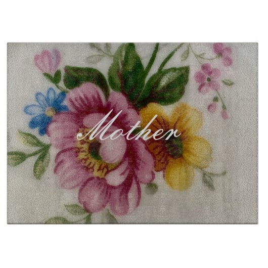 Porselein Geïnspireerd Bloemen Snijplank (Voorkant)