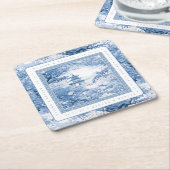 Porselein-geïnspireerde Chinoiserie bruiloft ID109 Kartonnen Onderzetters (Schuin)