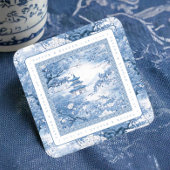 Porselein-geïnspireerde Chinoiserie bruiloft ID109 Kartonnen Onderzetters