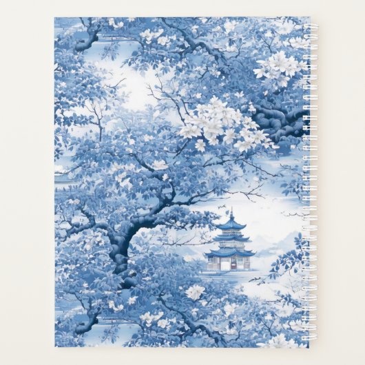 Porselein-geïnspireerde Chinoiserie bruiloft ID109 Planner (Achterkant)