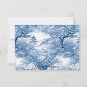 Porselein-geïnspireerde Chinoiserie bruiloft ID109 RSVP Kaartje (Achterkant)