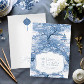 Porselein-geïnspireerde Chinoiserie bruiloft ID109 Save The Date