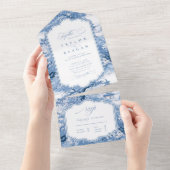 Porselein-geïnspireerde Chinoiserie Patroon ID1094 All In One Uitnodiging (Afscheurbaar)