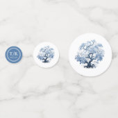 Porselein-geïnspireerde Chinoiserie Patroon ID1094 Confetti (Achterkanten)