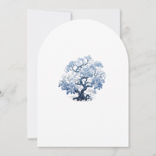 Porselein-geïnspireerde Chinoiserie Wedding Arch I Kaart (Achterkant)