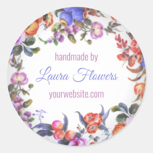 Porselein Handgemaakt Product Ronde Sticker (Voorkant)