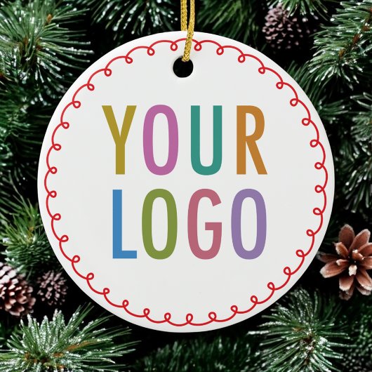 Porselein Holiday Ornament Custom Logo Personalise