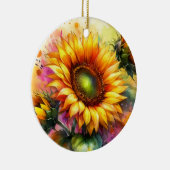 Porselein Ornament - Gele Zonnebloemen (Rechts)