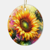 Porselein Ornament - Gele Zonnebloemen (Links)