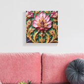 Porselein Roze Lotus Canvas Afdruk (Insitu (Woonkamer))
