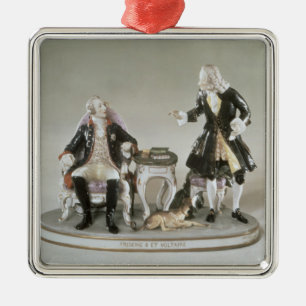 Porseleincijfer Frederick II van Pruisen Metalen Ornament