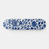porseleinen bloemen blauw en wit persoonlijk skateboard (Horizontaal)