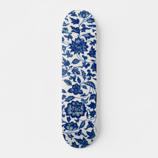 porseleinen bloemen blauw en wit persoonlijk skateboard