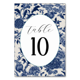 Porseleinen Elegantie: Blauwe Bloemen Huwelijk Kaart