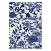 Porseleinen Elegantie: Blauwe Bloemen Huwelijk Kaart (Achterkant)