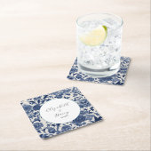 Porseleinen Elegantie: Blauwe Bloemen Huwelijk Kartonnen Onderzetters (Insitu)