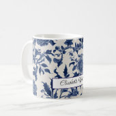  Porseleinen Elegantie: Blauwe Bloemen Koffiemok (Voorkant links)