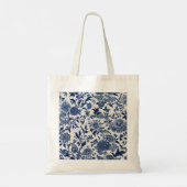  Porseleinen Elegantie: Blauwe Bloemen Tote Bag (Achterkant)
