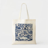  Porseleinen Elegantie: Blauwe Bloemen Tote Bag (Voorkant)