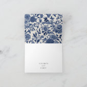 Porseleinen Elegantie: Blauwe Bloemige Bedankkaart (Binnen)