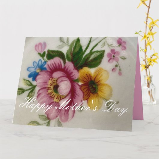 Porseleinen geïnspireerde bloem kaart (Gele Bloem)