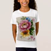 Porseleinen geïnspireerde bloem t-shirt (Voorkant)
