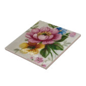 Porseleinen geïnspireerde bloem tegeltje (Zijkant)