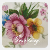 Porseleinen geïnspireerde Bloemen Sticker (Voorkant)