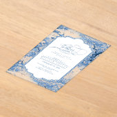 Porseleinen-geïnspireerde Chinoiserie Afstuderen I Acryl Uitnodigingen (Laagn)