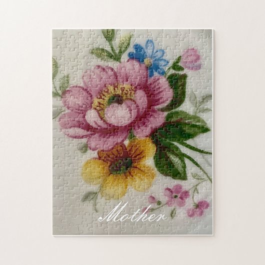 Porseleinen geïnspireerde Flora Puzzel Legpuzzel (Verticaal)