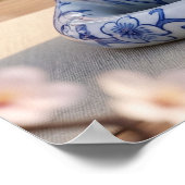 Porseleinen Kat Theetuin Poster (Hoek)