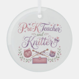 Porseleinen kerstbal voor kleuterleidster en breis glas ornament