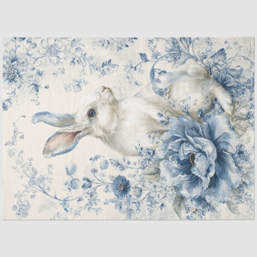Porseleinen Konijn Twee Tissue Papier (Voorkant)