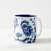 porseleinen panda tweekleurige koffiemok (Voorkant rechts)