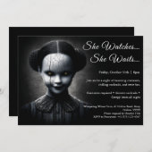 Porseleinen Pop Halloween Feest Uitnodiging (Voorkant / Achterkant)