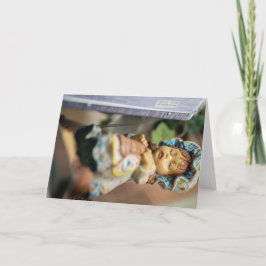  porseleinen pop in soft focus kaart