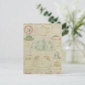  porseleinen theekopjes theepot Shabby Keuken Deco Briefkaart (Staand voorkant)