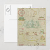  porseleinen theekopjes theepot Shabby Keuken Deco Briefkaart (Voorkant / Achterkant)