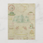  porseleinen theekopjes theepot Shabby Keuken Deco Briefkaart (Voorkant)