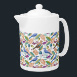 Porseleinen theepot met vogel- en bosbouw.<br><div class="desc">Porseleinen theepot met een  natuurbeboste constructie van vogels,  bladeren en paddenstoelen. Beschikbaar als collectie. Het zou een mooi cadeau zijn.</div>