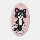 Porseleinen Tuxedo kat ornament (Rechts)