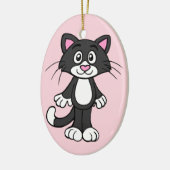 Porseleinen Tuxedo kat ornament (Links)