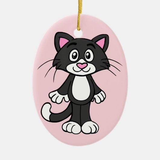 Porseleinen Tuxedo kat ornament (Voorkant)
