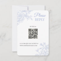 Porseleinen weide Chinoiserie Huwelijks RSVP Kaart