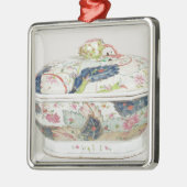 Porseleingerecht, 18e eeuw metalen ornament (Links)