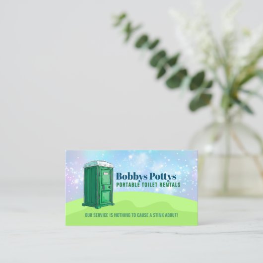 Port a Potty Slogans Visitekaartje (Staand voorkant)