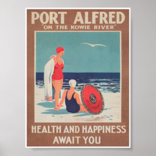 Port Alfred South Africa Vintage Travel Poster