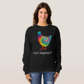 Port Angeles WA Tie Dye Chicken Hippy Farmer Hobby Trui (Voorkant volledig)