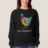 Port Angeles WA Tie Dye Chicken Hippy Farmer Hobby Trui (Voorkant)