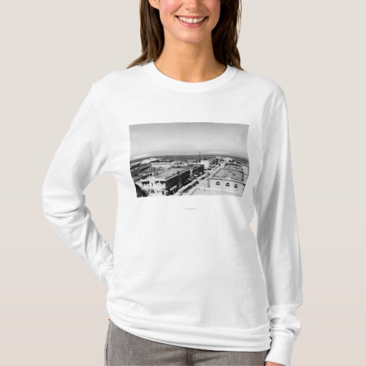 Port Angeles, WA Town Uitzicht en Harbour Foto T-shirt (Voorkant)